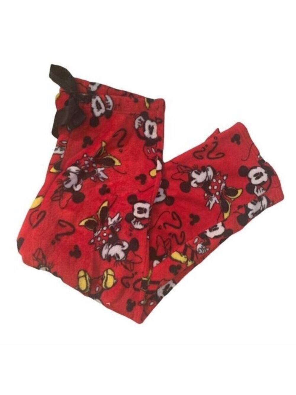 DisneyRed Mickey Mouse & Minnie Mouse Fleece Pajama Lounge Pants Sz Small - Picture 2 of 14